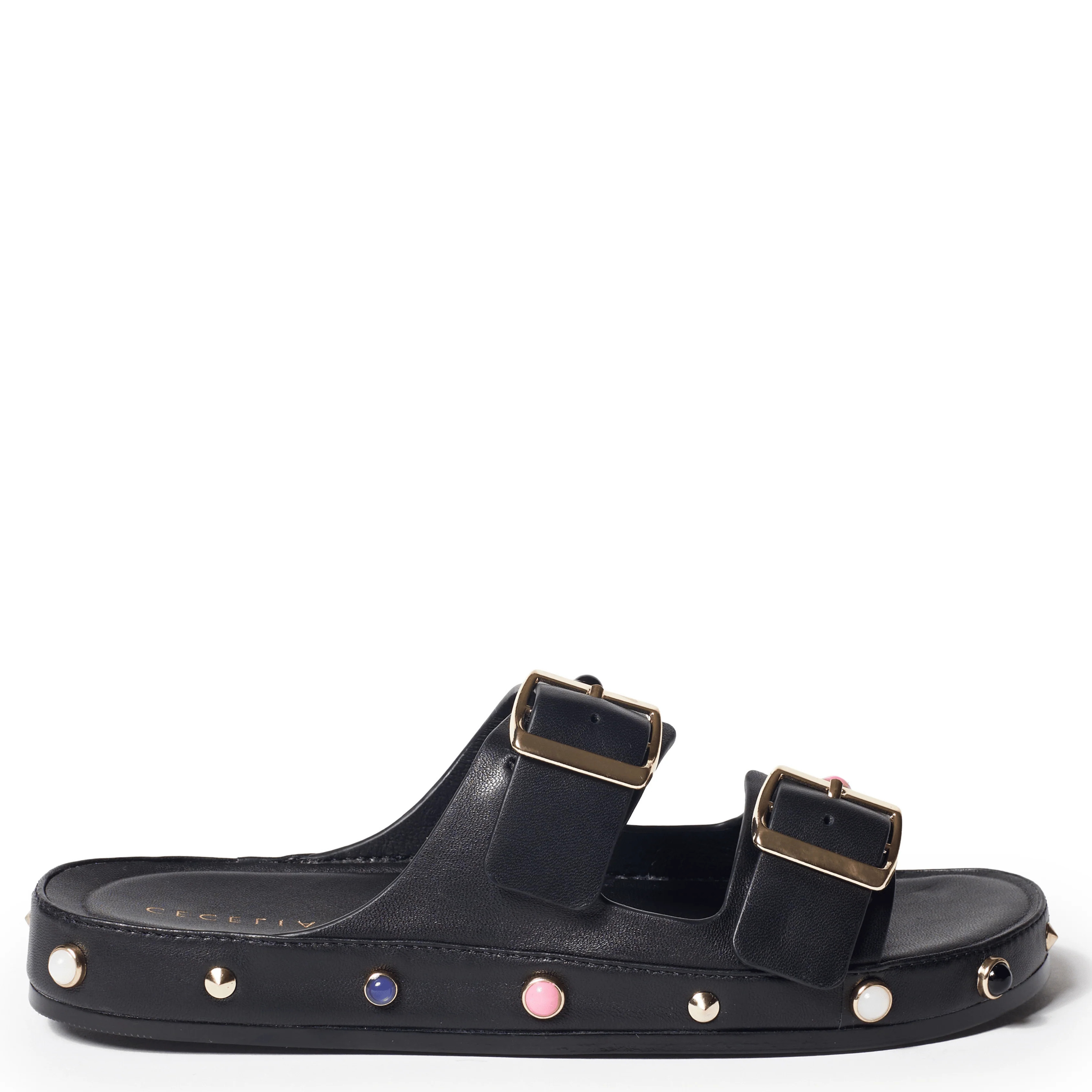 ELLIE - BLACK JEWEL EMBELLISHED SANDAL | Cecelia New York