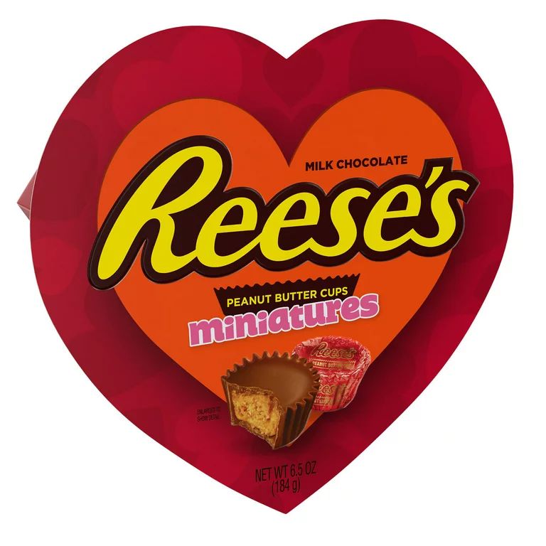 REESE'S, Miniatures Milk Chocolate Peanut Butter Cups Candy, Valentine's Day, 6.5 oz, Heart Gift ... | Walmart (US)