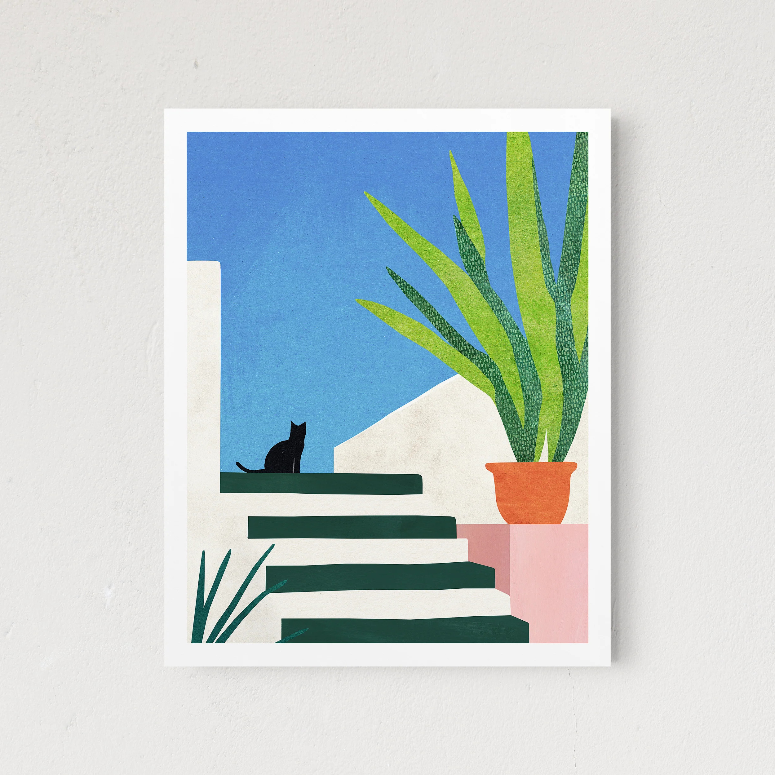 A Cat On The Stairs | The Crafted Prints