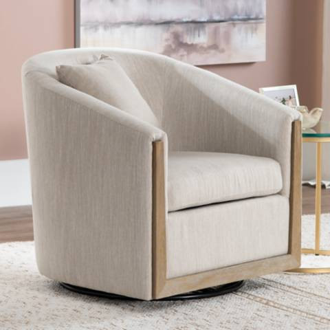 Crestview Collection Bennett Gray Swivel Accent Chair | Lamps Plus