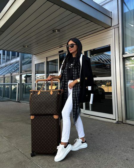 Travel outfit / airport outfit
Balmain blazer linking similar
Balmain tee on sale 
White skinny jeans
Louis Vuitton neverfull tote
Alexander McQueen oversize sneakers 

#LTKsalealert #LTKtravel #LTKstyletip