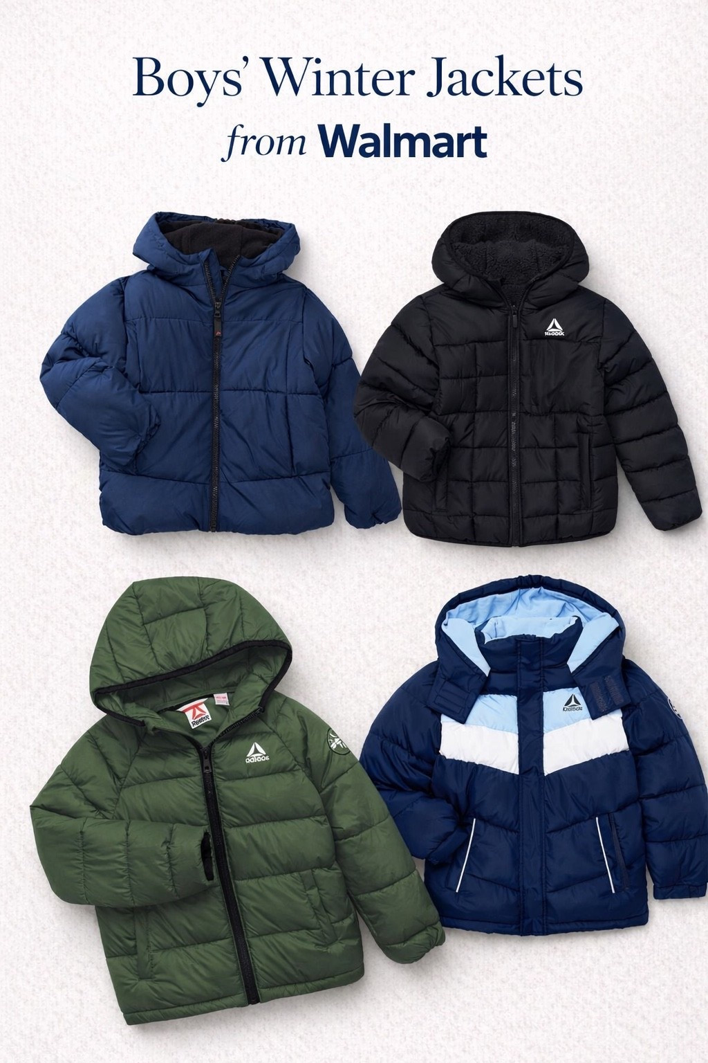 Boys’ winter jackets from Walmart ❄️

Reebok hooded puffers in multiple colors — warm, affordable, and perfect for everyday wear.

#LTKkids #LTKfamily #WalmartFinds #BoysStyle #WinterEssentials
