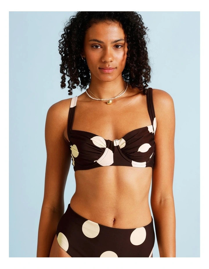 Chloe & LolaCocoa Butter Leila Bikini Top in Coffee Bean Spot Print | Myer