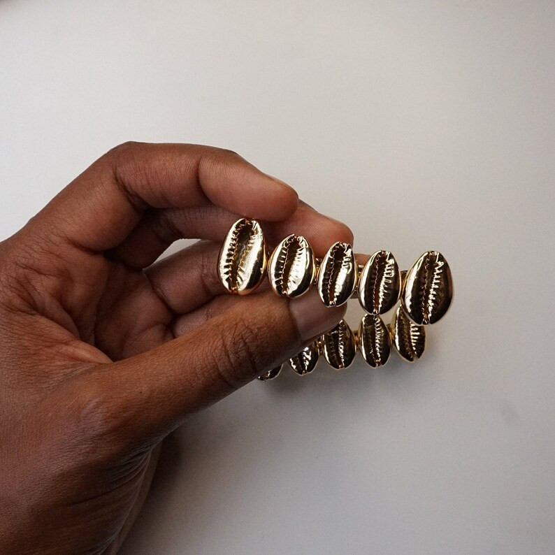 Gold cowrie shell hair barrette 1.5" or 2" (set of 2) | Etsy (US)