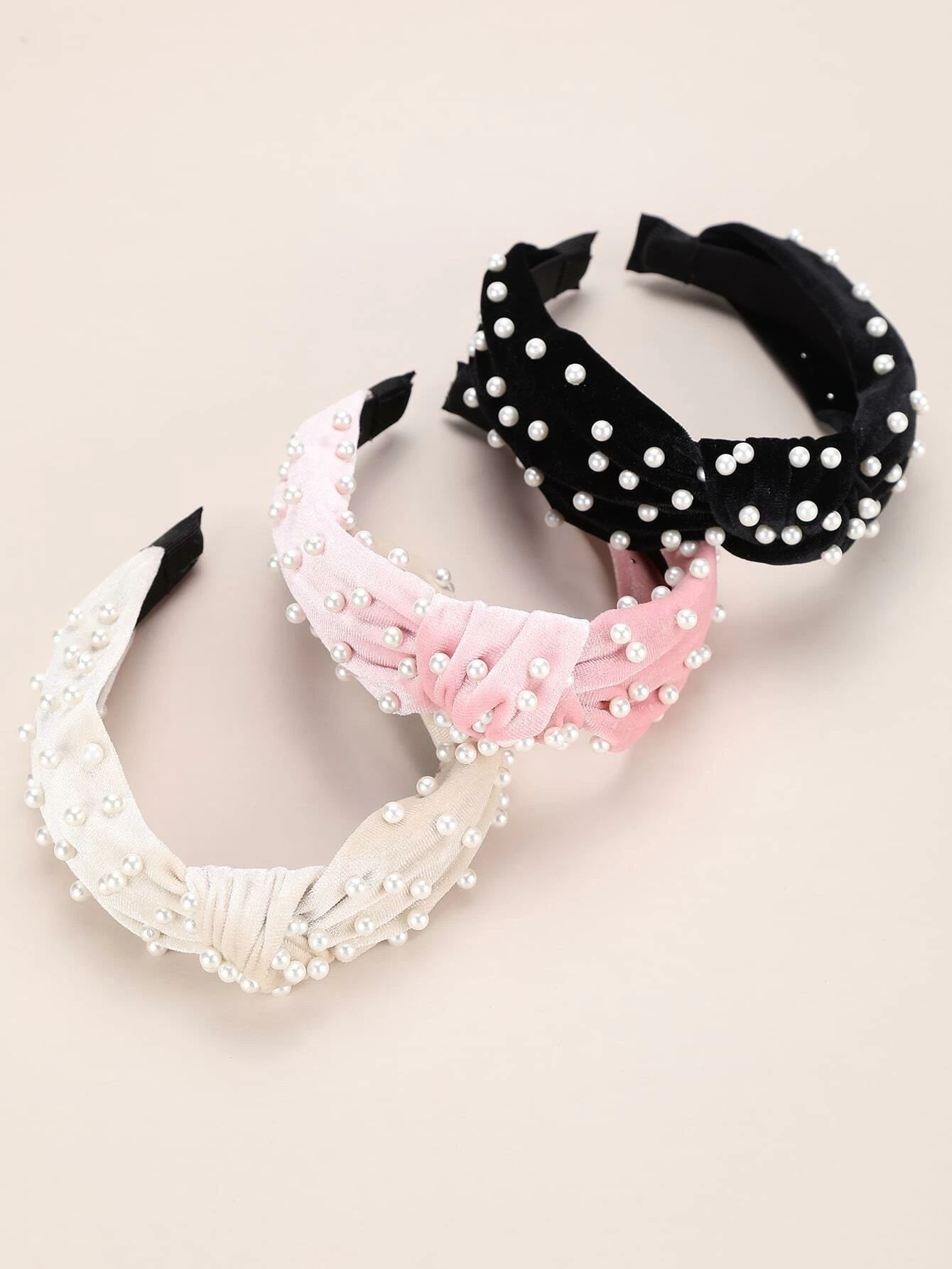 3pcs Faux Pearl Decor Hair Hoop | SHEIN