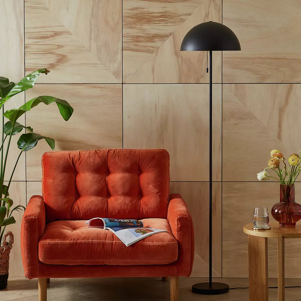 Habitat Modern Mushroom Floor Lamp - Black | Habitat UK