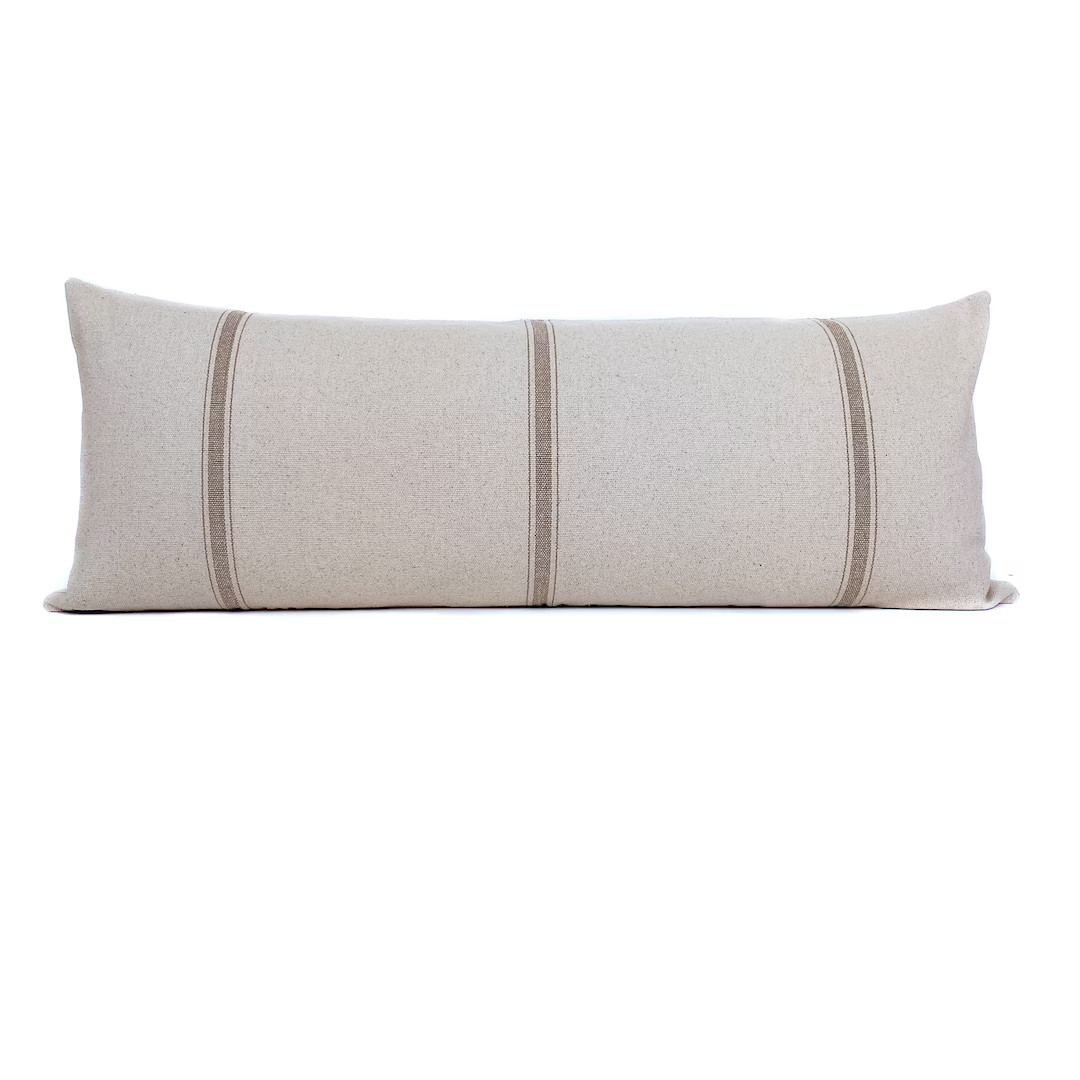 Vintage Style French Grain Sack Lumbar Pillow Cover - Etsy | Etsy (US)