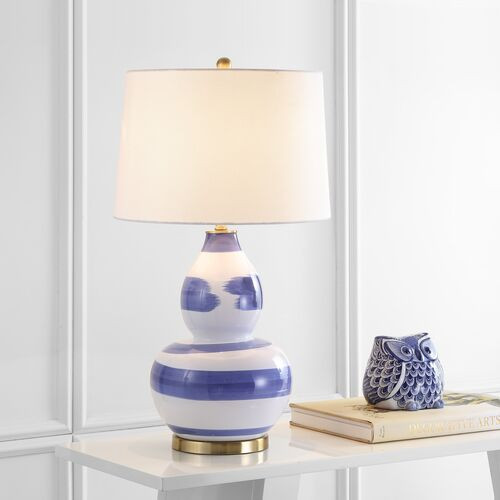 Riley Table Lamp, Blue/White | One Kings Lane