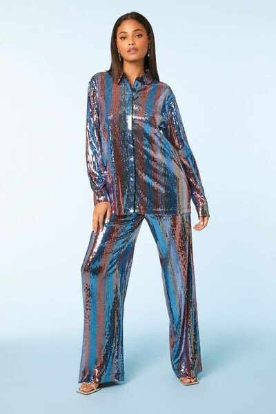 Sequin Striped Shirt & Pants Set | Forever 21 | Forever 21 (US)