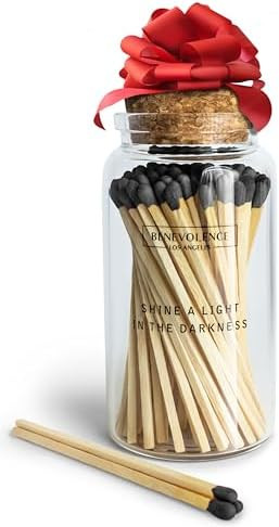 Benevolence LA Decorative Wooden Matches in Glass Jar with Striker | 4 Inches Colored Safety Long... | Amazon (US)