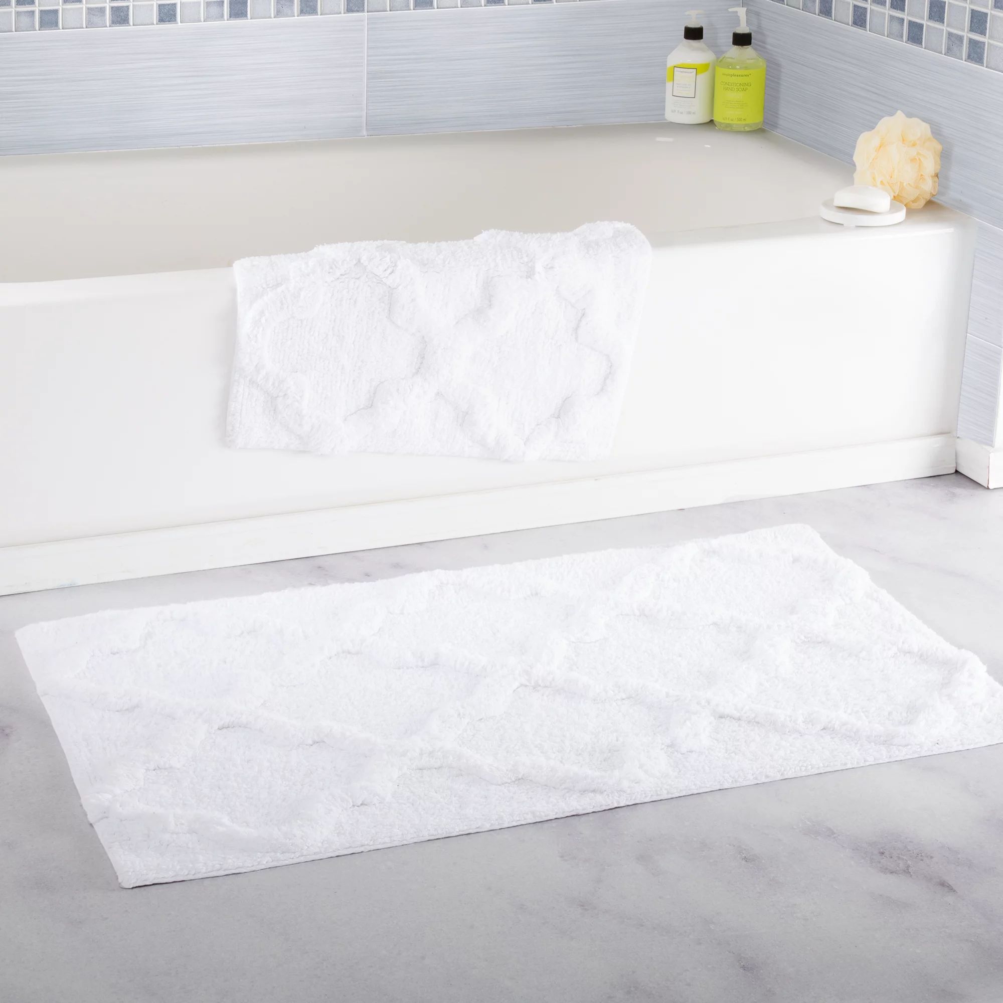 Somerset Home 100% Cotton 2 Piece Trellis Bath Mat Set | Walmart (US)