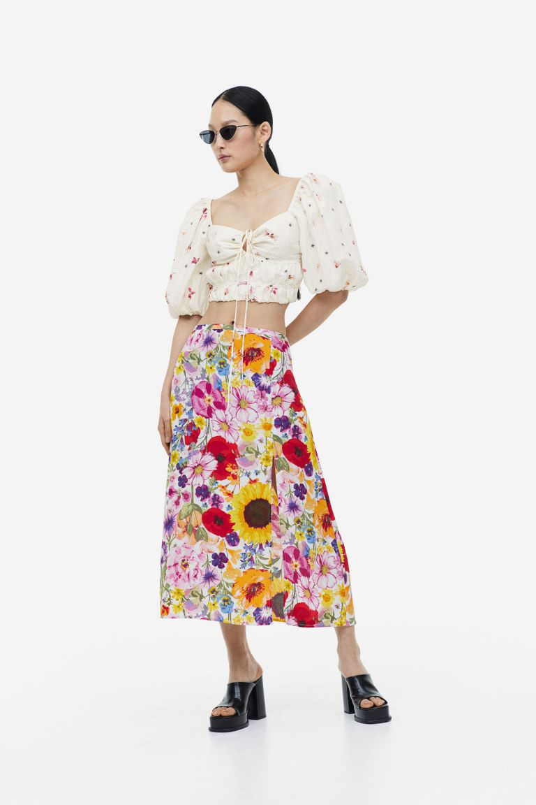 Puff-sleeved Crop Top | H&M (US + CA)
