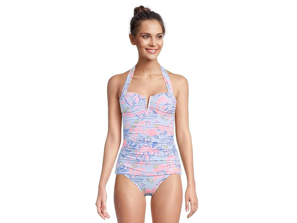 Lilly Pulitzer Peggi Tankini Top Women's Swimwear Elephant Splash : 0, Nylon/Spandex | Zappos