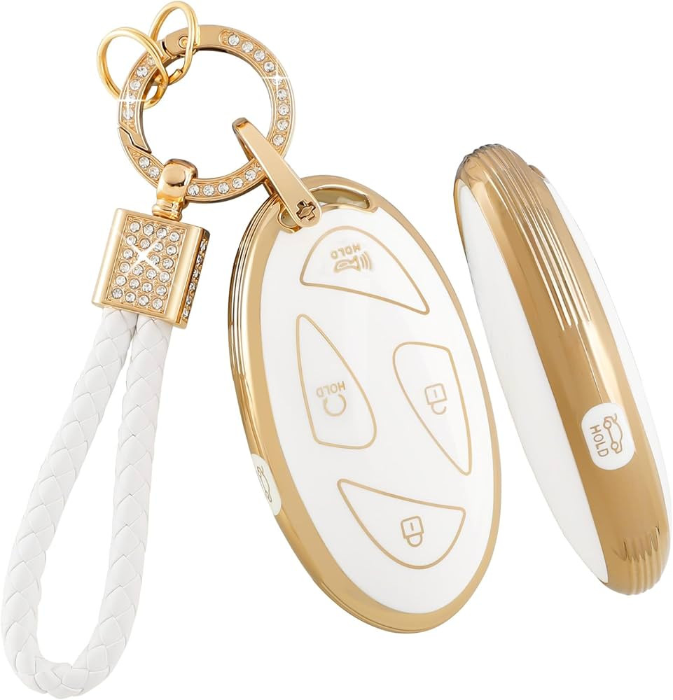 PIFOOG Key Fob Cover for Hyundai Kona 2024 Ioniq 6 Elantra Santa Fe Sonata 5 Button Car Keys Case... | Amazon (US)