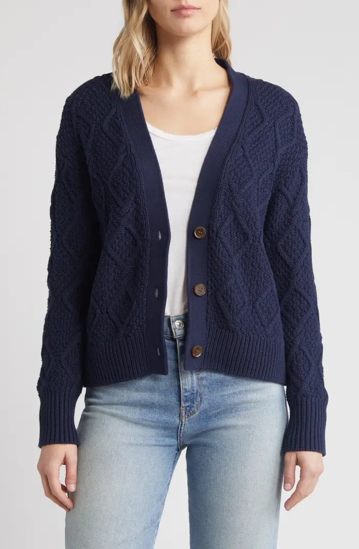 Caslon® Diamond Cable Knit Cardigan | Nordstrom | Nordstrom