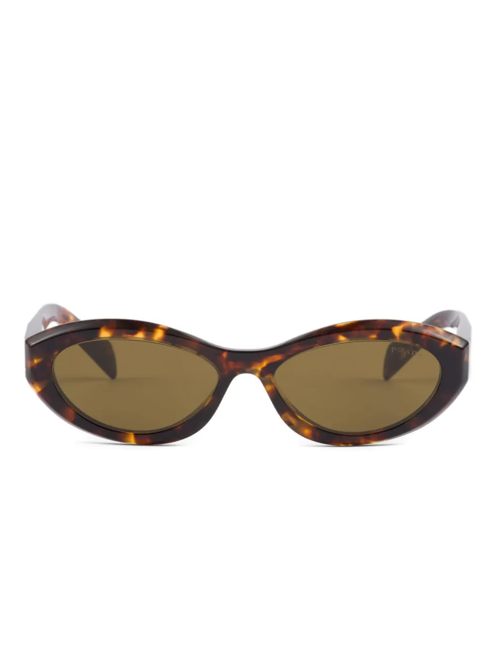 Prada Eyewear Symbole oval-frame tortoiseshell sunglasses - Brown | Farfetch Global