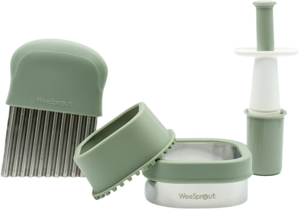 Baby Led Weaning Kitchen Tool Set, Includes Crinkle Cutter, Grape Cutter & Sandwich Cutter, Made ... | Amazon (US)