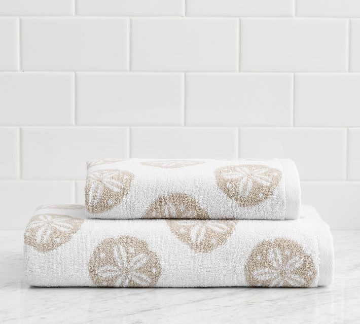 Sand Dollar Jacquard Towel | Pottery Barn (US)