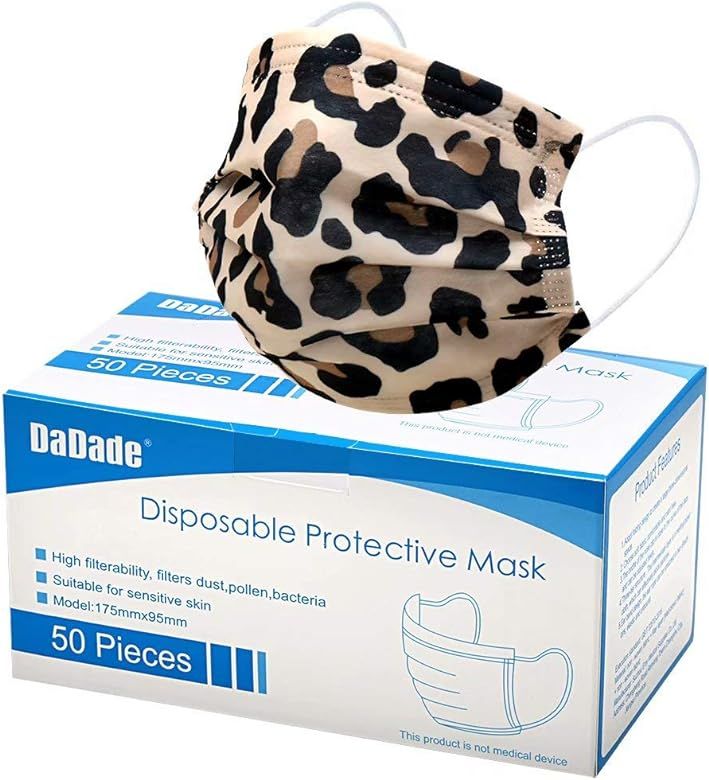 Disposable Face Mask Leopard 50Pcs | Amazon (US)