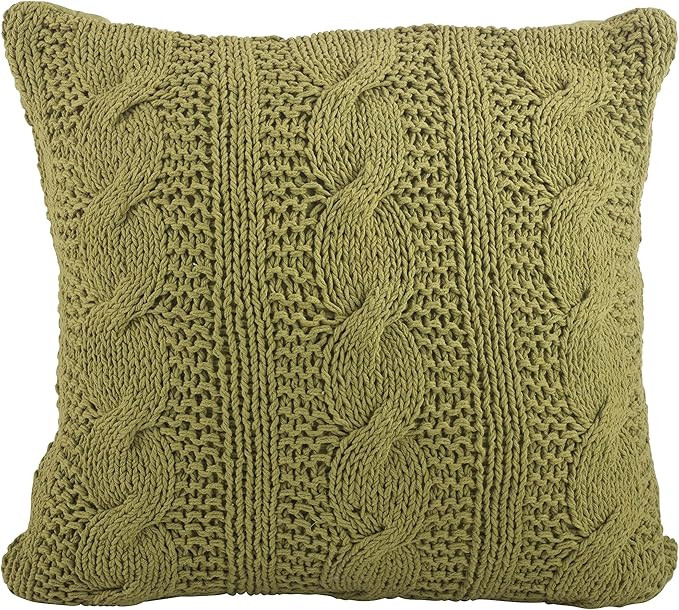 SARO LIFESTYLE 1020 McKenna Knitted Collection Grass Cable Knit Design Down Filled Cotton Throw P... | Amazon (US)