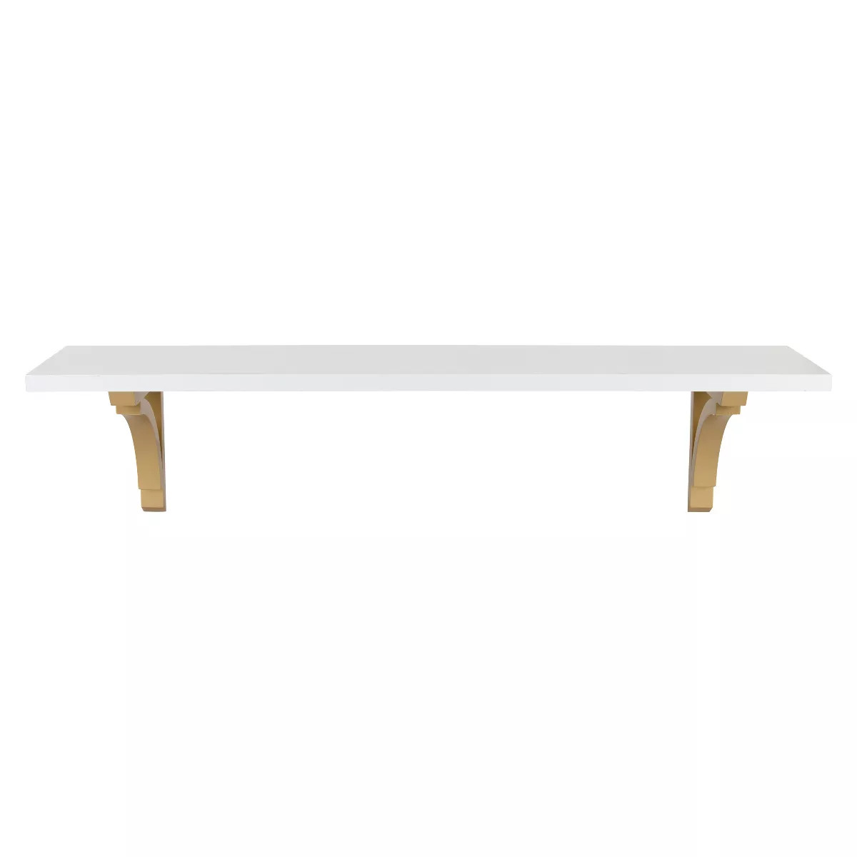 Kate & Laurel All Things 36" x 9" Corblynd Traditional Wood Wall Shelf White/Gold : Elegant Home ... | Target