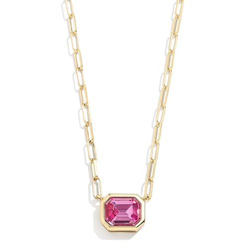 BaubleBar Birthstone Pendant Necklace - Pink | Amazon (US)