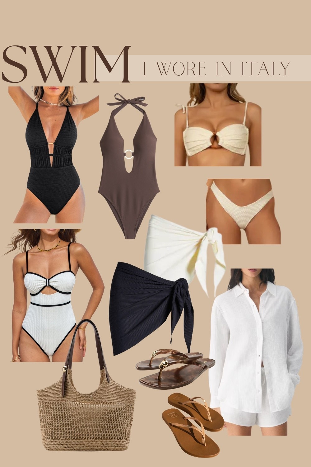 Swimsuits I wore in Italy, travel swim, beach vacation, black swimsuit, white bikini

#LTKTravel #LTKSwim #LTKOver40