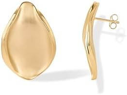 PAVOI 14K Gold Plated Sterling Silver Posts Chunky Vintage Organic Hammered Brushed and Textured ... | Amazon (US)