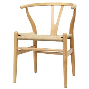 Wishbone Y Dining Chair in Natural (Set of 2) | Cymax