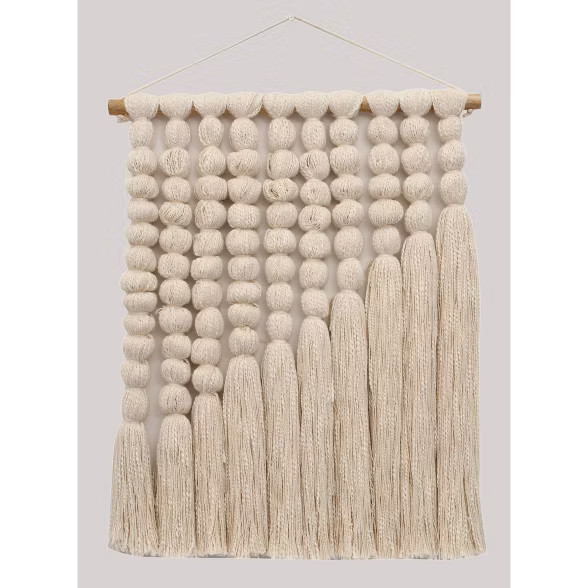 18" x 24" Hand Made Cotton Wall Art Cream - Opalhouse™ | Target