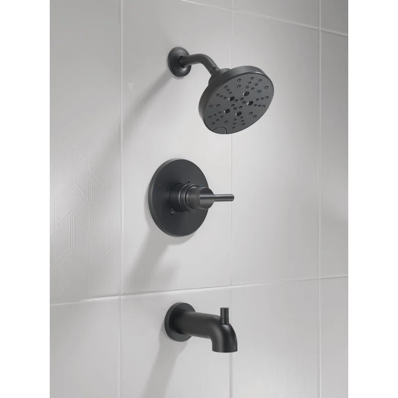 Nicoli Single-Function Tub Shower Faucet Set, Shower Trim Kit with H2Okinetic Shower Head and Val... | Wayfair North America
