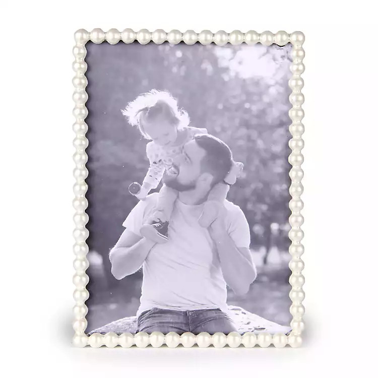 White Pearl Beaded Picture Frame | Kirklands