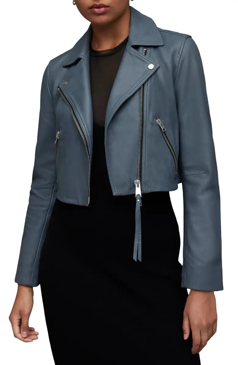Dalby Crop Leather Moto Jacket | Nordstrom