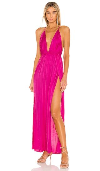 River Maxi Dress | fuschia dress | fuchsia dress | magenta dress | high slit dress | slip dress | Revolve Clothing (Global)