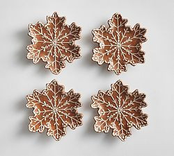 Gingerbread Snowflake Stoneware Appetizer Plates - Set of 4 | Pottery Barn (US)