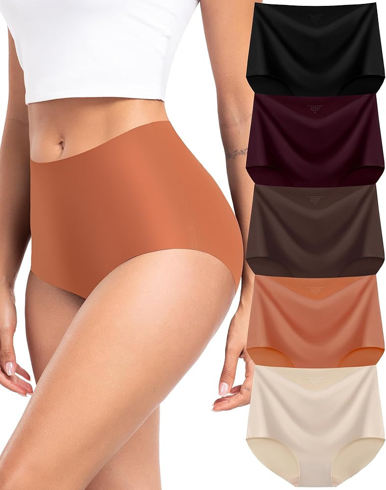 Womens Underwear Seamless High Waisted Full Coverage Panties No Show Underwear For Women Soft & P... | Amazon (US)