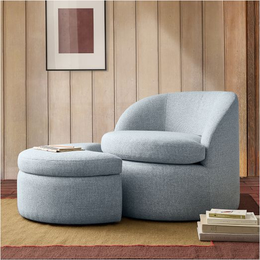 Emma Chamberlain Upholstered Chair & Ottoman Set | West Elm CA