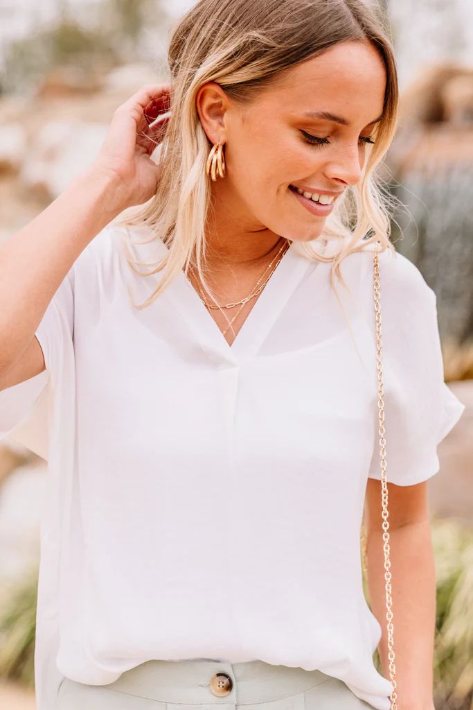 Picture Me Here Off White Blouse | The Mint Julep Boutique