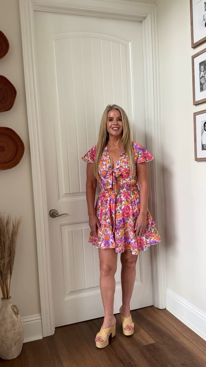 Already know this is going to be a staple summer outfit for me this year! Loving the bright colors paired with my platform sandals.

Could also see this as a super cute graduation dress for a graduating senior, or a wedding guest dress on a hot day. ☀️ 

#LTKVideo #LTKWedding #LTKStyleTip