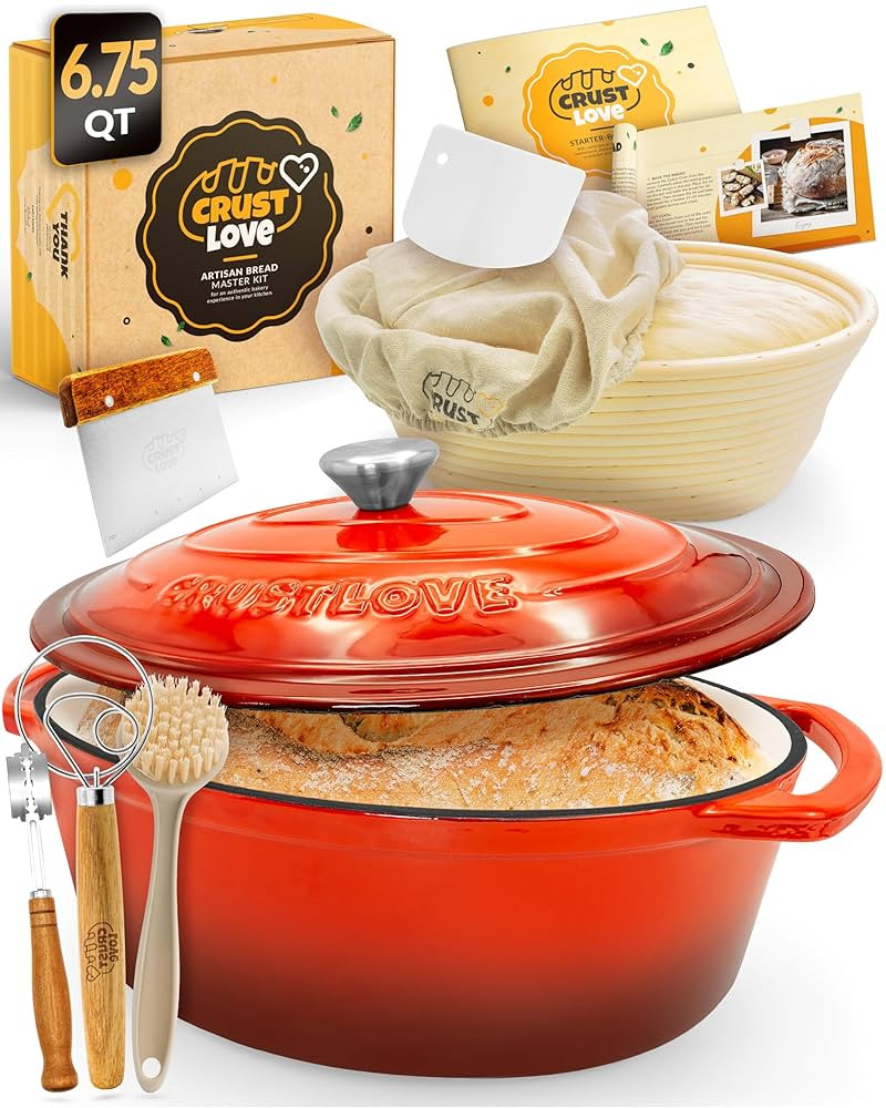 Dutch Oven for Bread Baking - incl. Sourdough Bread-Baking Supplies like Banneton Bread-Proofing ... | Amazon (US)