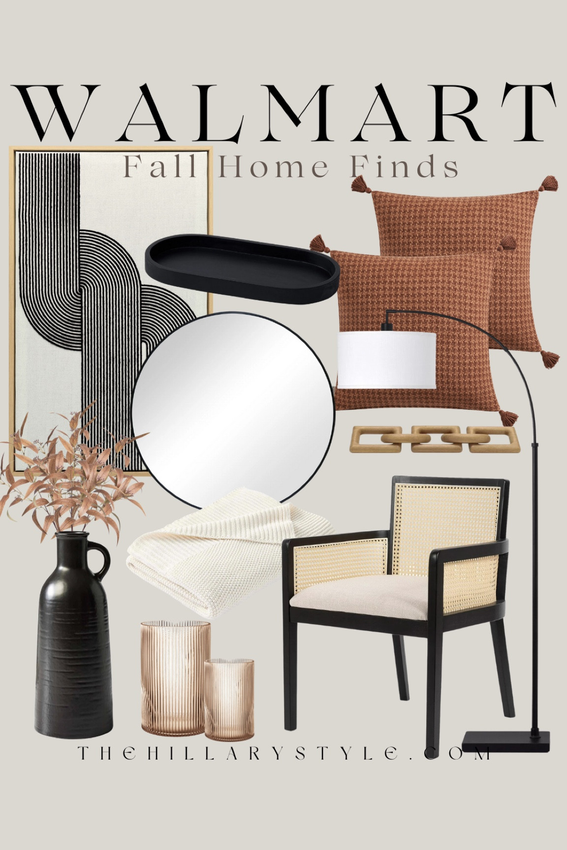 WALMART Fall Home Finds: Dining room chair, throw pillows, throw blanket, wall decor, floor lamp, fall florals, vase, candlestick holders, decorative tray, table decor. 

#LTKSeasonal #LTKHome #LTKStyleTip