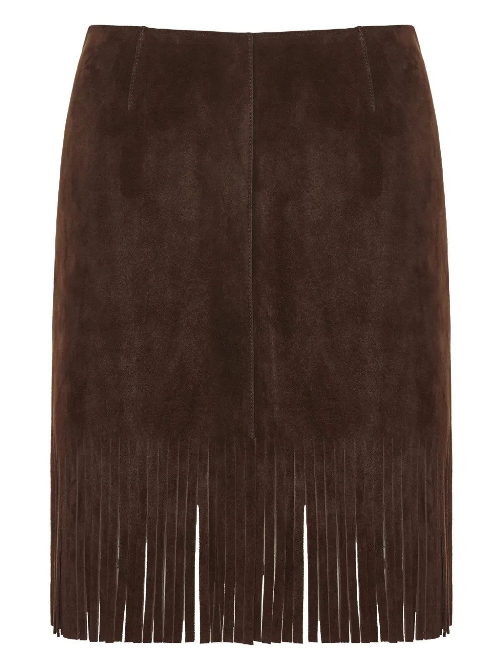 ETRO fringe suede skirt - Brown | Farfetch Global