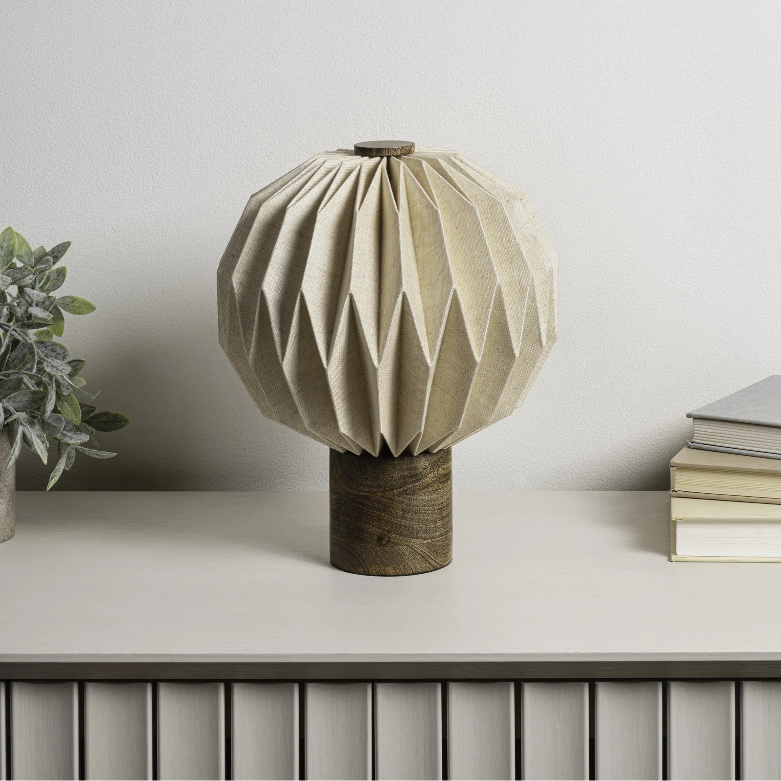 Quincy 11" Modern Minimalist Paper Pleated Orb Accent LED Table Lamp | Wayfair North America