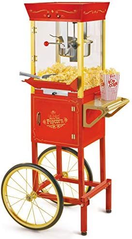 Nostalgia Popcorn Maker Professional Cart, 8 Oz Kettle Makes Up to 32 Cups, Vintage Movie Theater... | Amazon (US)