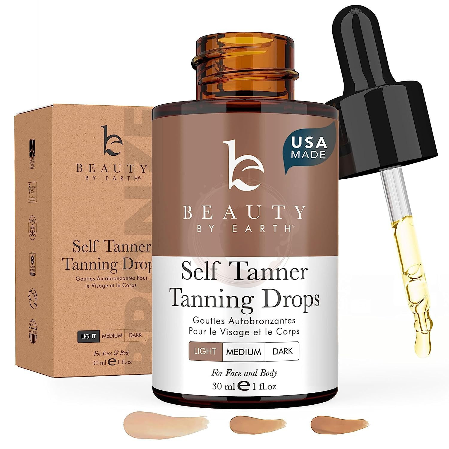 Self Tanning Drops for Face - USA Made with Organic & Natural Ingredients | Amazon (US)