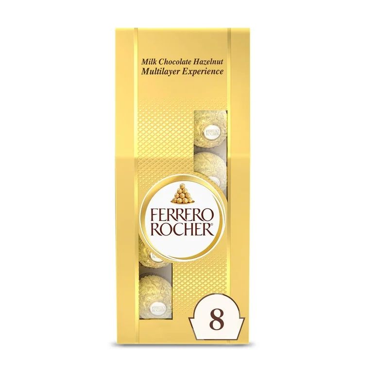 Ferrero Rocher Fine Hazelnut Milk Chocolate, 8 Count | Walmart (US)