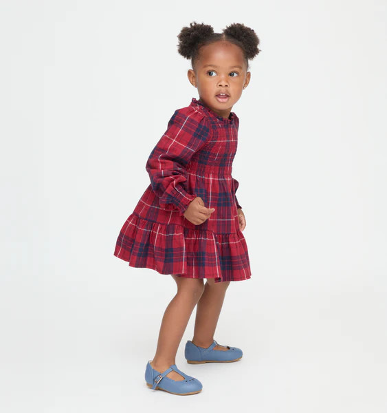 The Tiny Viviana Nap Dress - Cherry Tartan | Hill House Home US