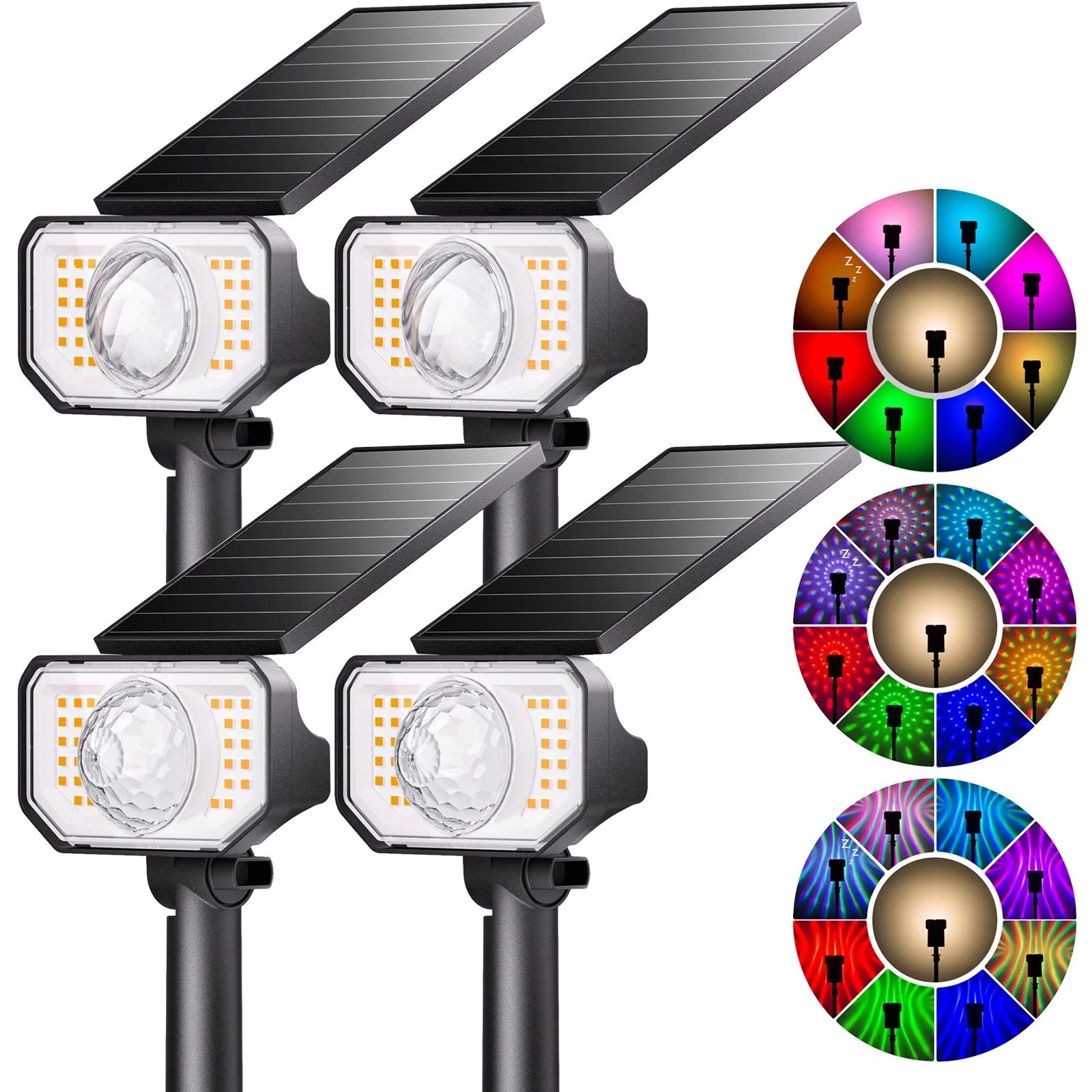 Quntis 3 in 1 Solar Lights Outdoor,  Color Changing Solar Landscape Spotlights IP65 Waterproof, S... | Walmart (US)