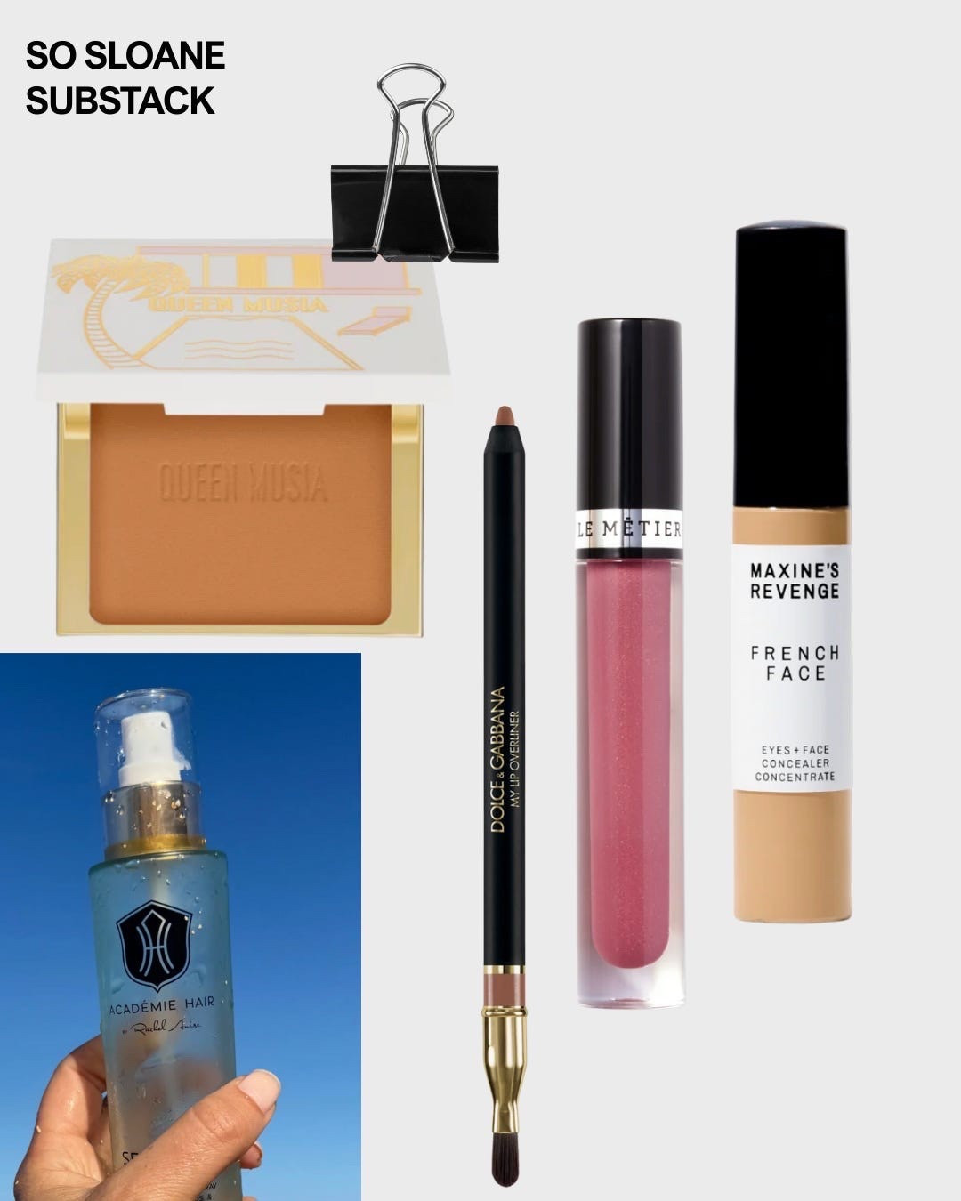 Some of my favorite things! 
Queen Musia Brionzer (www.queenmusia.com use beautyprofessor-qm for a discount), my Académie Hair Sea Glass (holiday15 to save 15%), Dolce and Gabbana brownie nude lip liner, Maxine’s Revenge French Face in Medium Sand and Medium Deep Sand and my Beauty Professor Gloss (use BP20 for maximum savings) 👓💋

#LTKBeauty #LTKGiftGuide #LTKdayinmylife