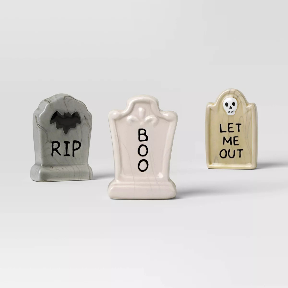 3pc Tombstones Mini Mantle Ceramic Decorative Accent Set - Hyde and EEK! Boutique™ | Target